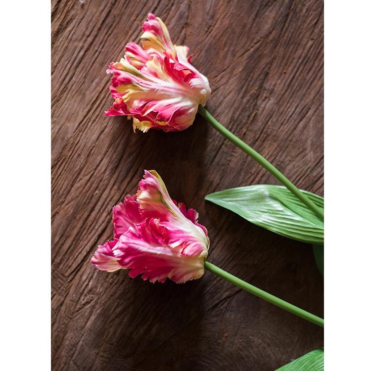Faux Silk Flower Flame Tulip Stem - 24"