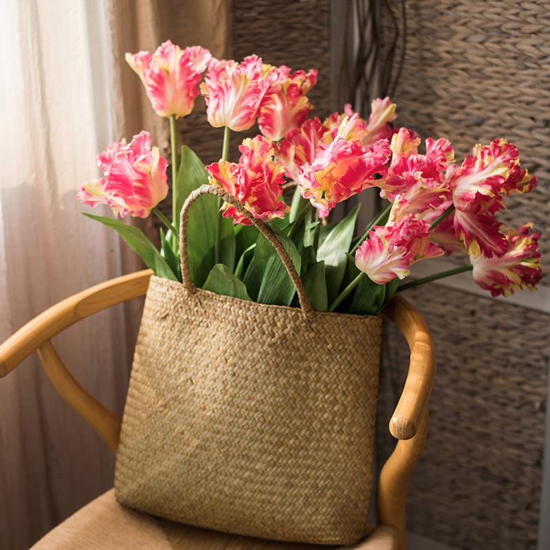 Faux Silk Flower Flame Tulip Stem - 24"