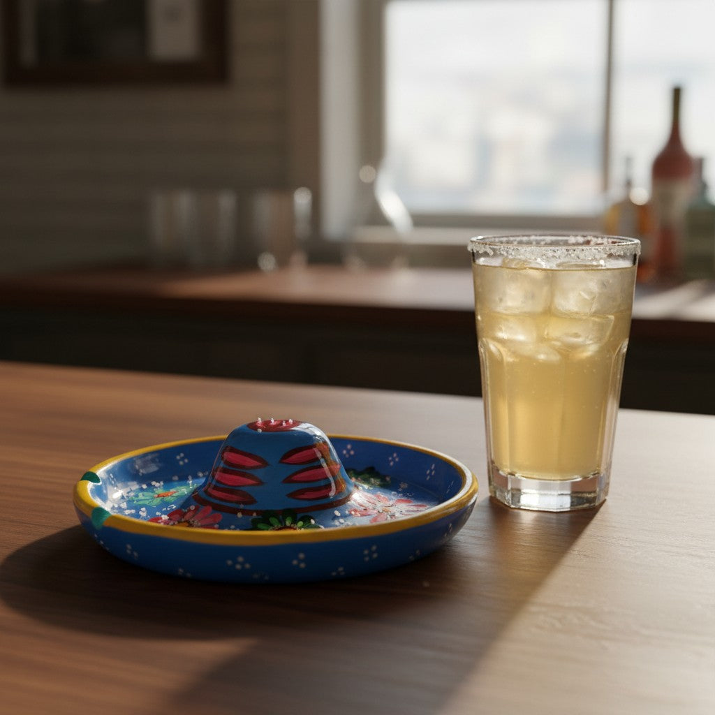 Mexican Handmade Bar Glass Rimmer | Hand-Painted Guerrero Pottery