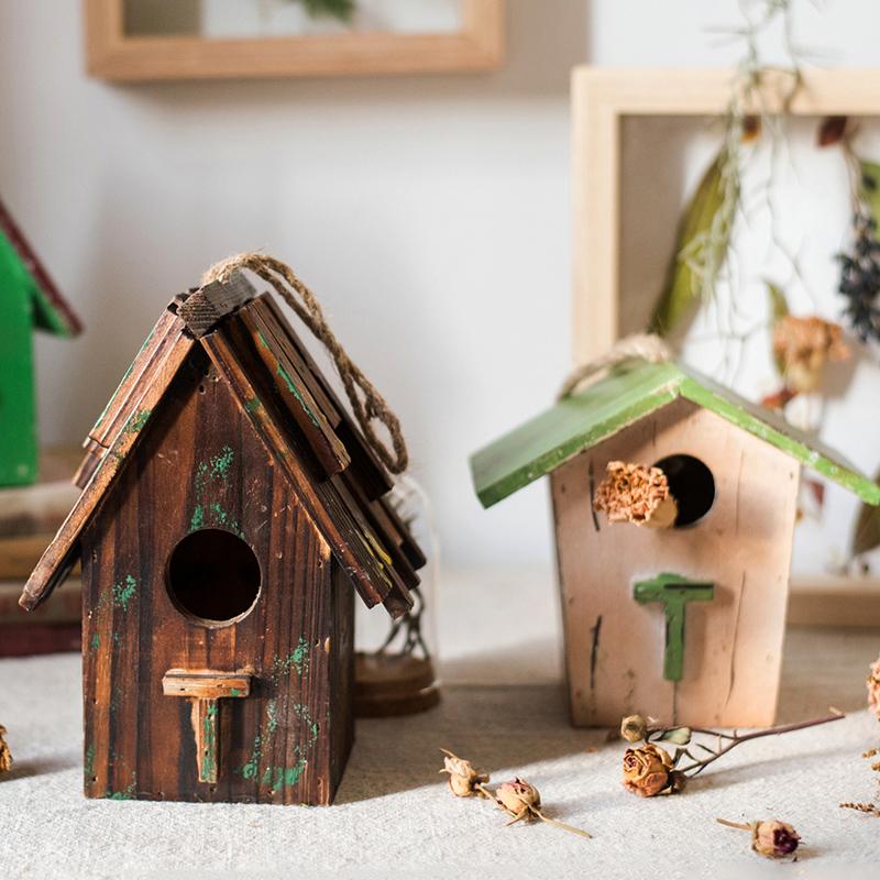 Wood Craft Bird House Ornaments