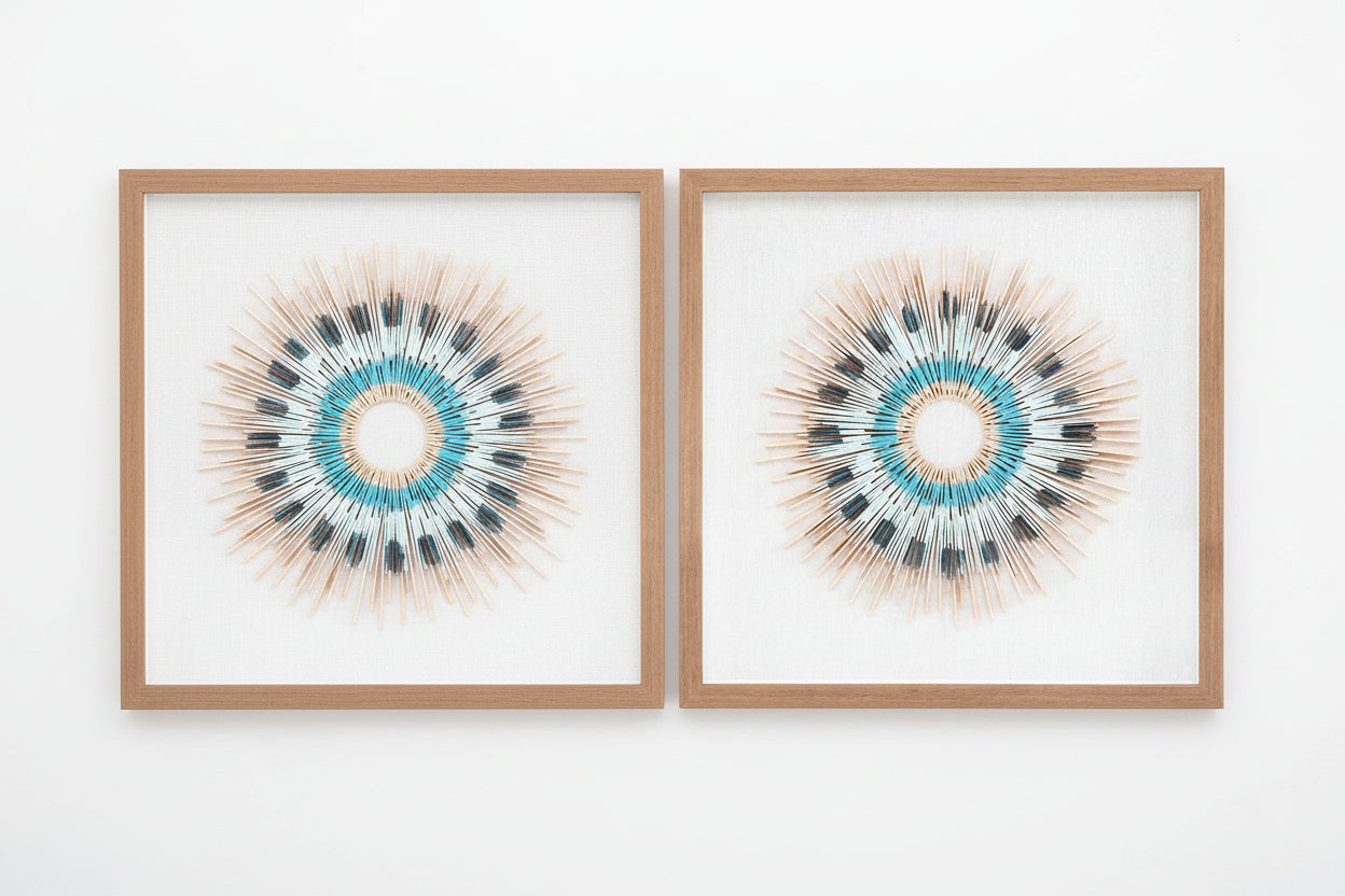 Yenice Natural Wood Geometric Wall Art Set Of Two