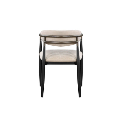 Beige and Black Armchair with Open Back - Set of 2