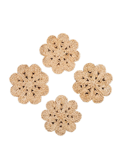 Jute Flower Drink Coaster - Set of 4