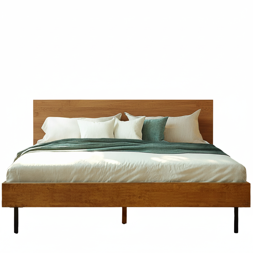 Acacia Solid Wood Bed Frame - Alander Deluxe Platform Bed
