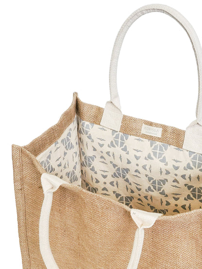 Jute Canvas Gift Bag With Pompom (L)