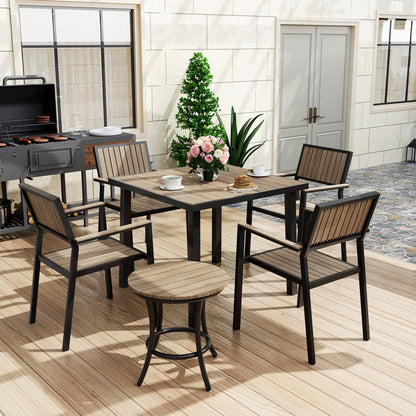 Aluminum and Wood  Outdoor Dining Set - 4 Colors, 6-Pc or 8-Pc Set
