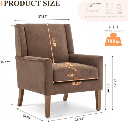 Upholstered Armchair Chair in Chocolate