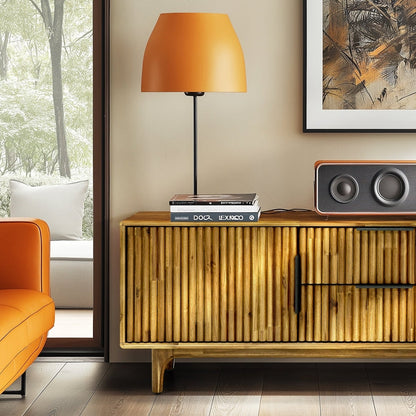 Megsu Bosk Wood Fluted TV Stand - 2 Colors