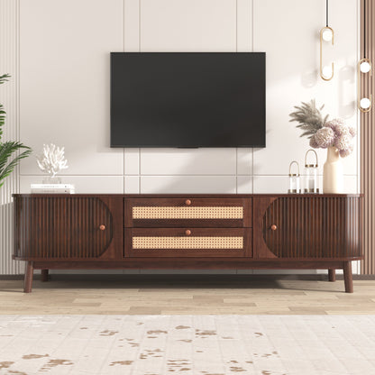 Modern Mid Century Rattan TV Stand