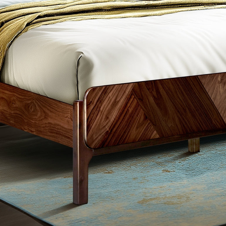Bifrost Platform Bed Frame With Headboard in Caramel or Walnut Finish