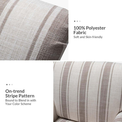 Tan Stripe Accent Chair