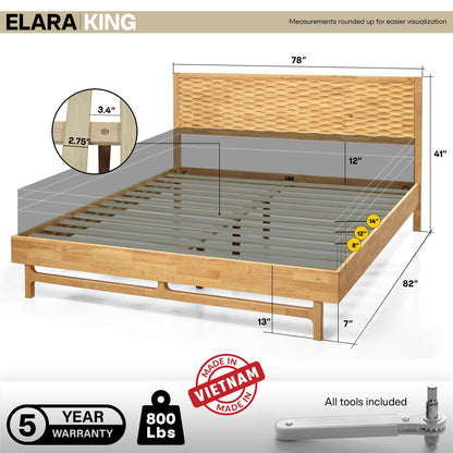Acacia Elara Platform Bed Frame - 3 Finishes