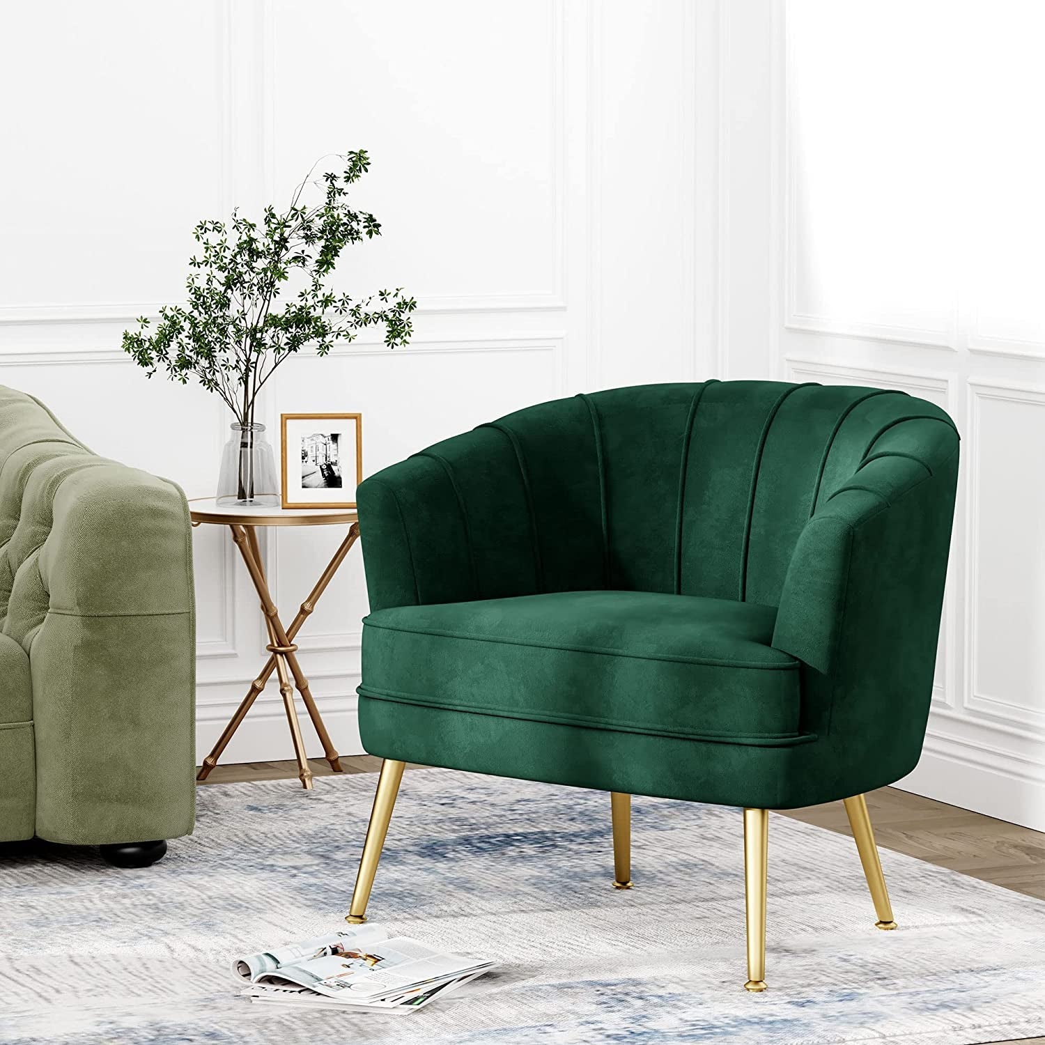Green Velvet Accent Chair