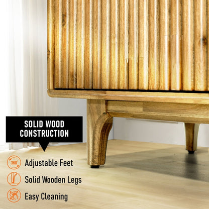 Megsu Bosk Wood Fluted TV Stand - 2 Colors