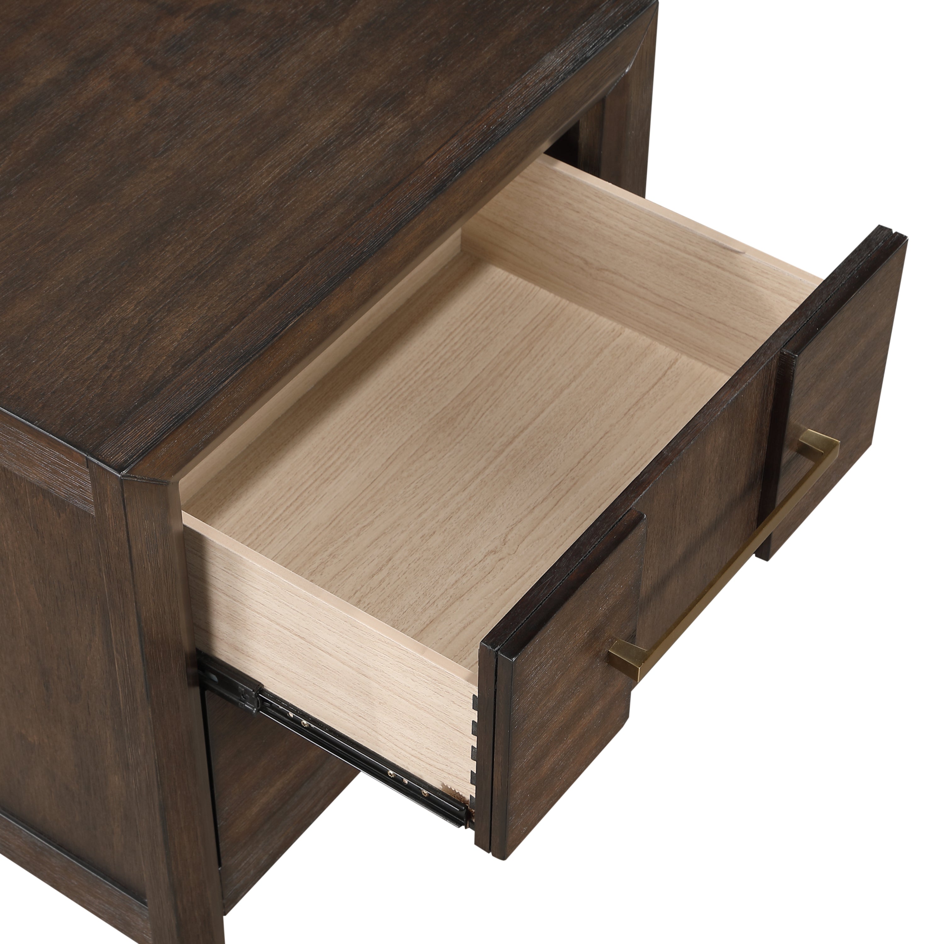 Modern 4 Piece Bedroom Set in Dark Walnut - King Size