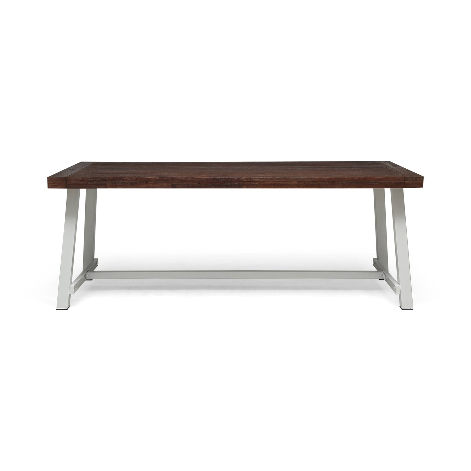 Outdoor Acacia Dining Table with Metal Legs - 79 inch