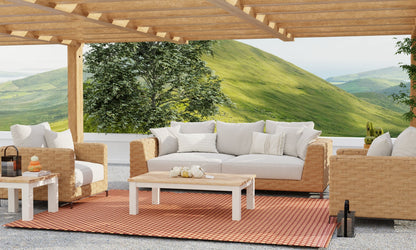 Basket Weave Brown Oxide Outdoor Mat