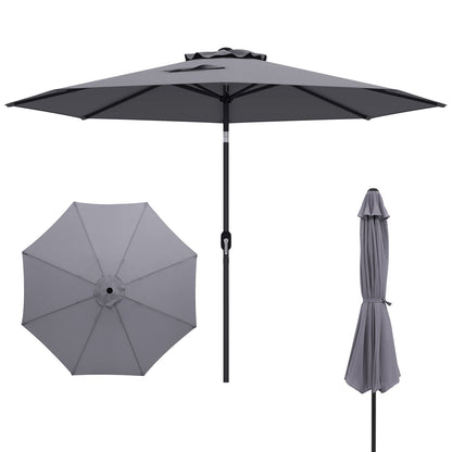 10 Ft Outdoor Patio Umbrella with Tilt and Crank - 7 Colors