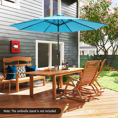 10 Ft Outdoor Patio Umbrella with Tilt and Crank - 7 Colors