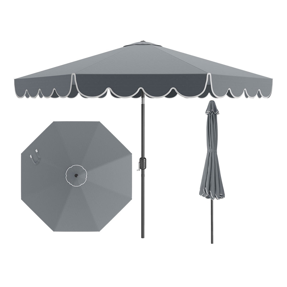 10 Ft Outdoor Market Umbrella with Crank Tilt - 5 Colors