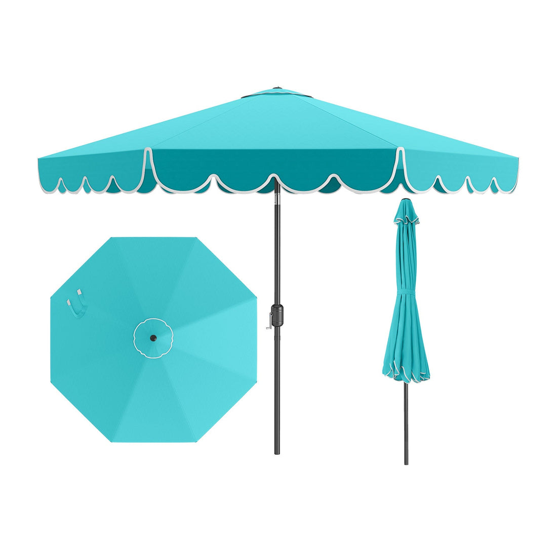 10 Ft Outdoor Market Umbrella with Crank Tilt - 5 Colors