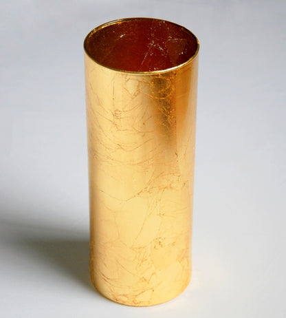 GILT 9" Gold Cylinder Vase