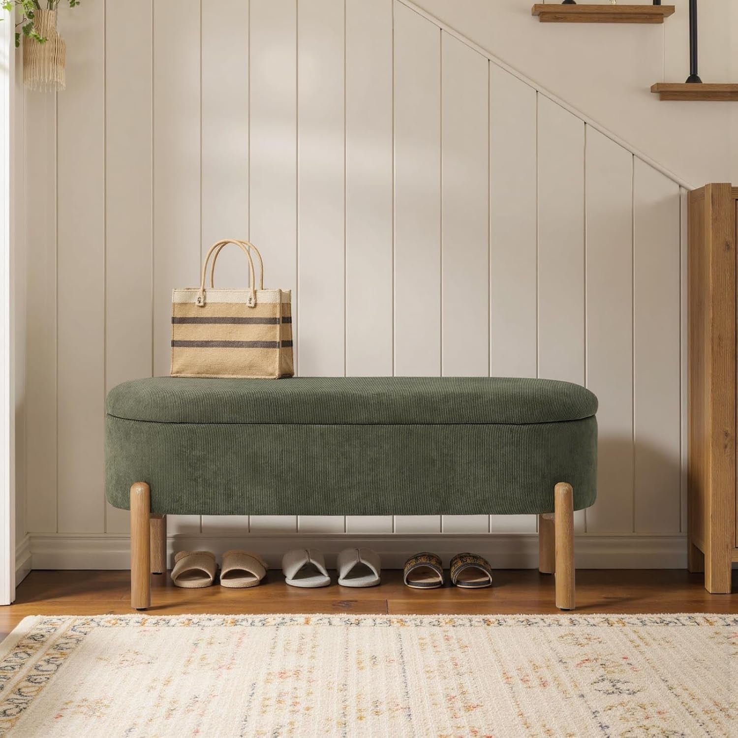 Green Storage Bench