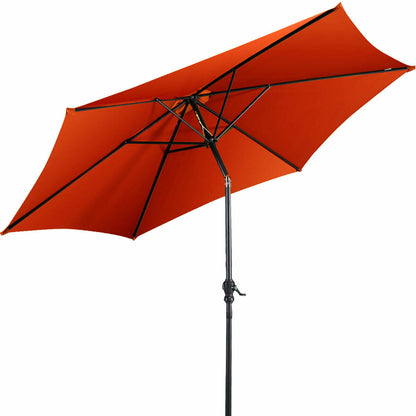 9 FT Outdoor Market Patio Table Umbrella w/ Push Button Tilt/Crank/Lift - 6 Colors