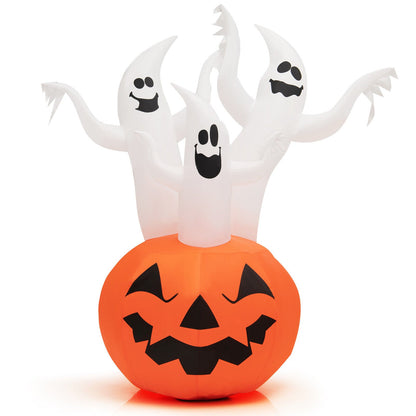 6 Ft Inflatable Halloween Ghosts with Pumpkin - Yard Decor