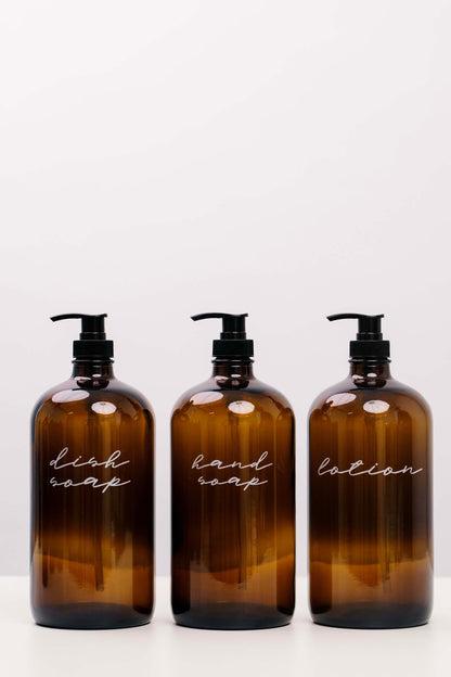 Glass Amber Liquid Pumps