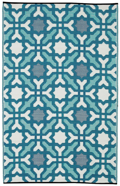 (SALE) Seville - Blue &amp; Teal Reversible Outdoor Rug
