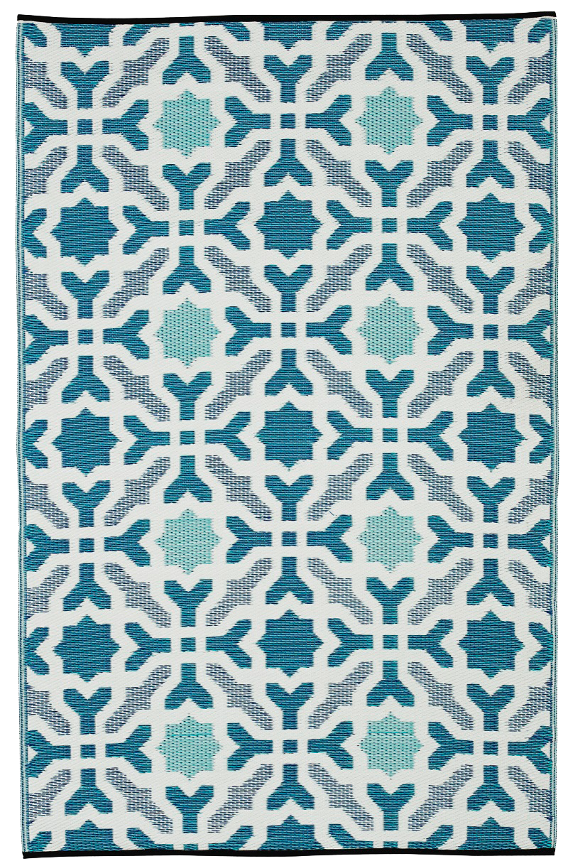 (SALE) Seville - Blue &amp; Teal Reversible Outdoor Rug