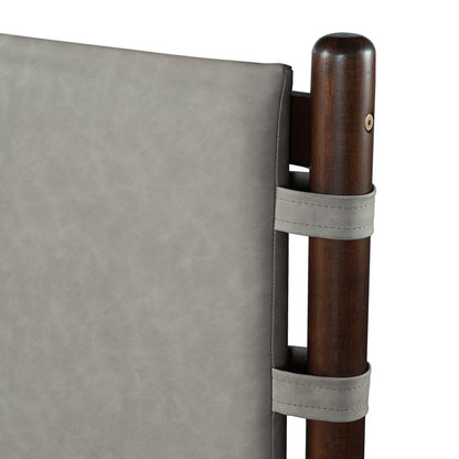 Modern King Bed Frame Set with 2 Nightstands - Gray/Walnut