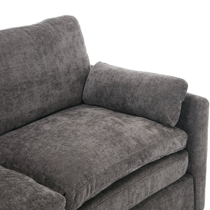 Cozy Upholstered Oversized 3-Seater Cloud Sofa in Dark Gray