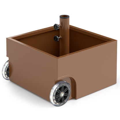 150 Pounds Patio Umbrella Base/Stand/Planter w/ Wheels in Black or Brown
