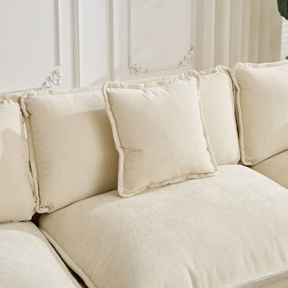 Cloud 4 Seat Sofa with Chenille Fabric in Beige