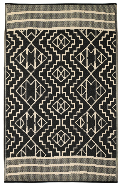 (SALE) Kilimanjaro - Black Reversible Outdoor Rug