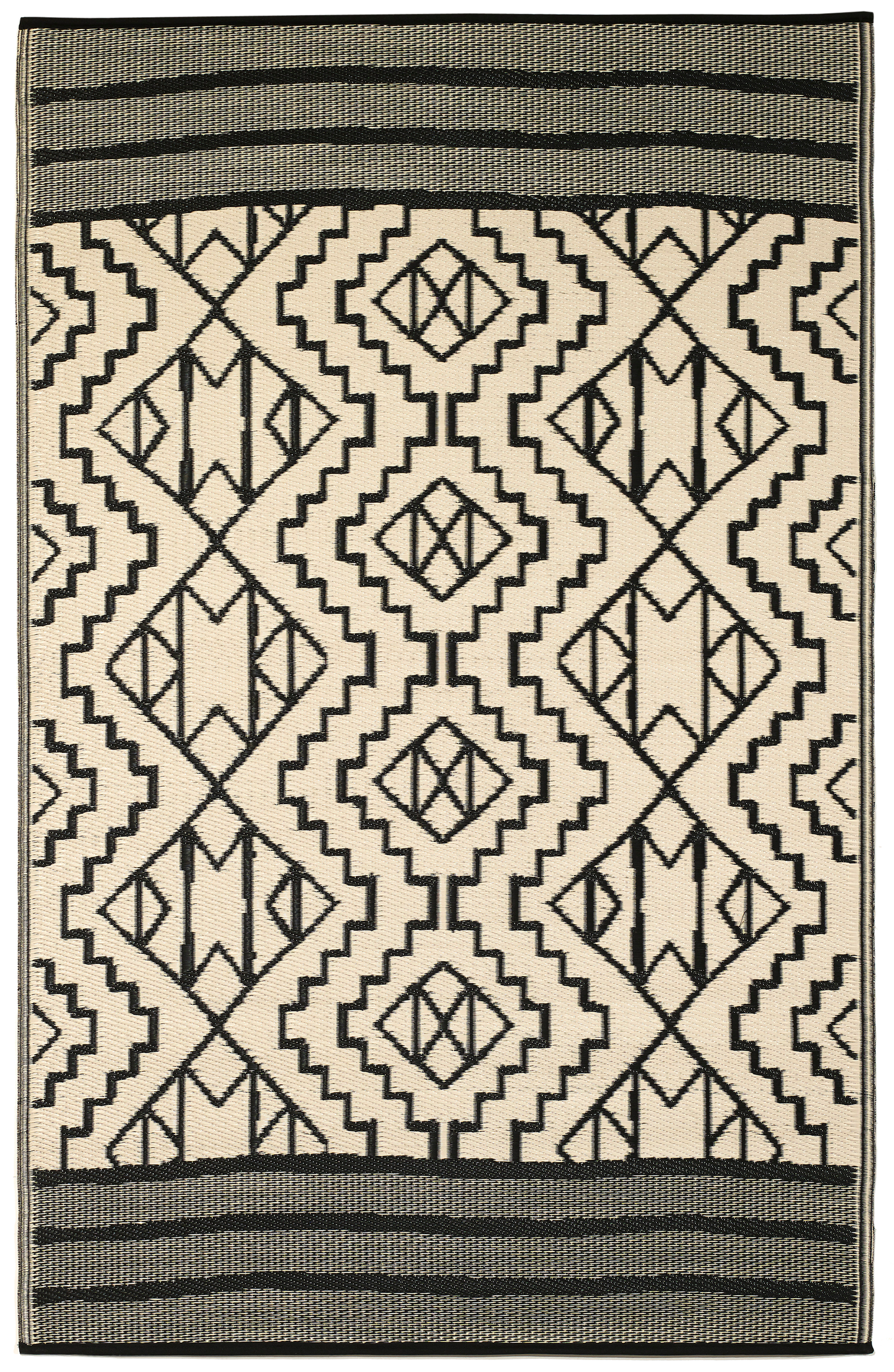 (SALE) Kilimanjaro - Black Reversible Outdoor Rug