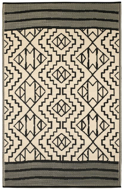 (SALE) Kilimanjaro - Black Reversible Outdoor Rug