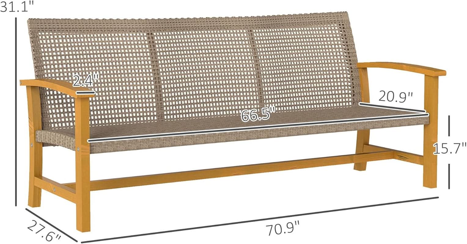 Spacious Wicker Outdoor Couch for Three