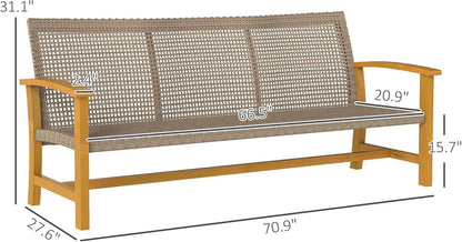 Spacious Wicker Outdoor Couch for Three