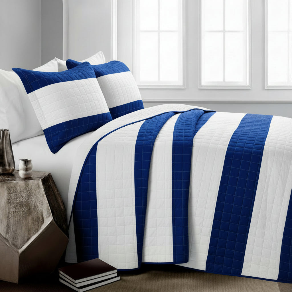 Stripe 3 Piece Quilt Set
