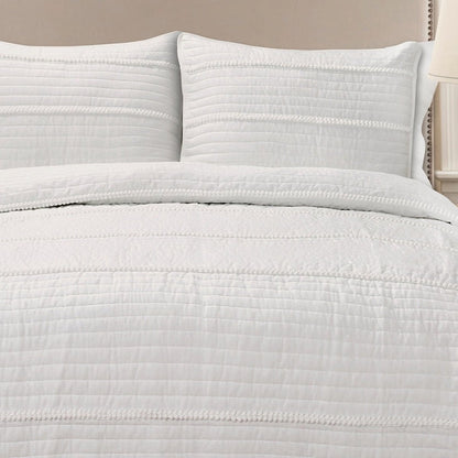 Pom Pom Stripe Quilt 3 Piece Set