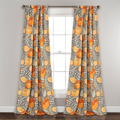 Poppy Garden Light Filtering Window Curtain Panel Sets