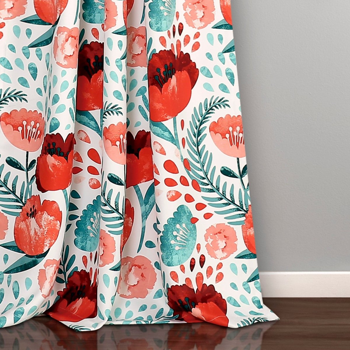 Poppy Garden Light Filtering Window Curtain Panel Sets
