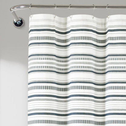 Urban Woven Yarn-Dyed Recycled Cotton Blend Shower Curtain
