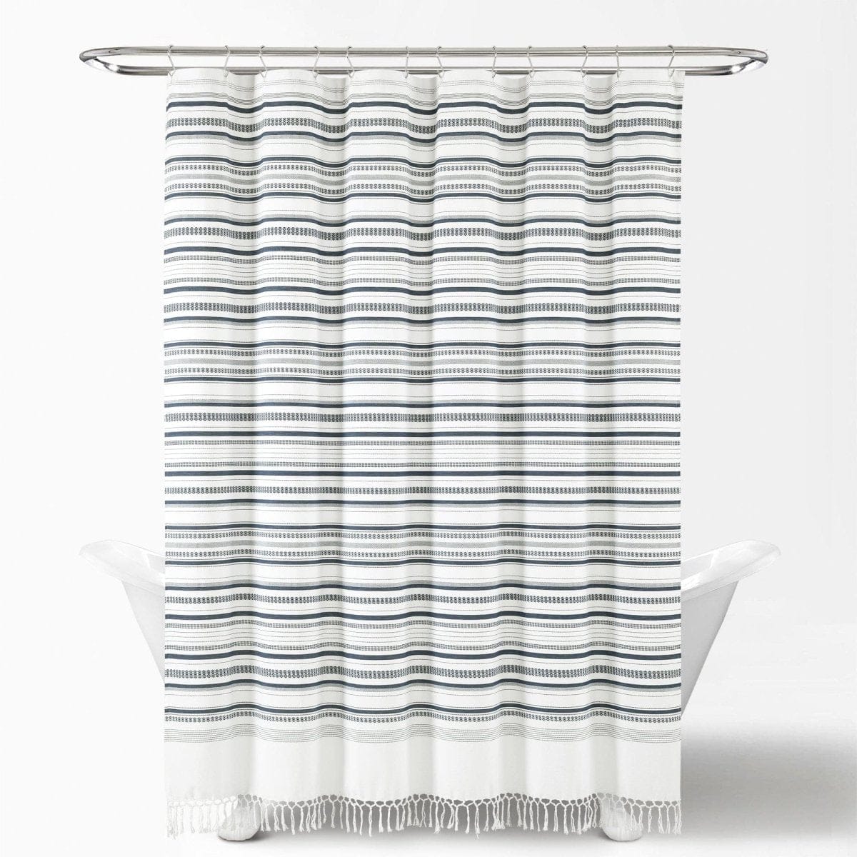 Urban Woven Yarn-Dyed Recycled Cotton Blend Shower Curtain