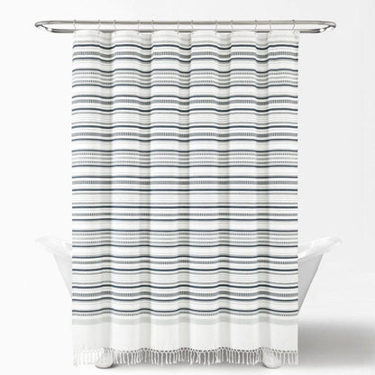 Urban Woven Yarn-Dyed Recycled Cotton Blend Shower Curtain