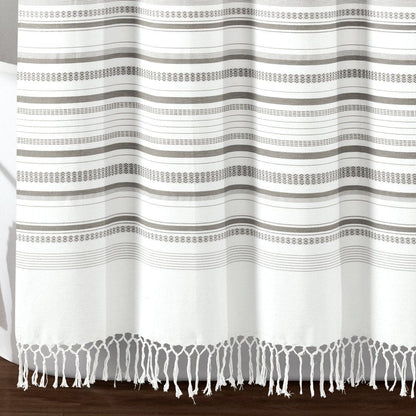 Urban Woven Yarn-Dyed Recycled Cotton Blend Shower Curtain