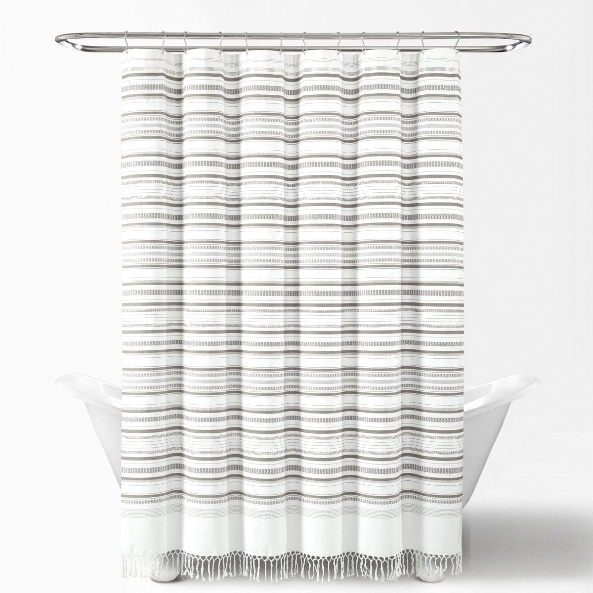 Urban Woven Yarn-Dyed Recycled Cotton Blend Shower Curtain